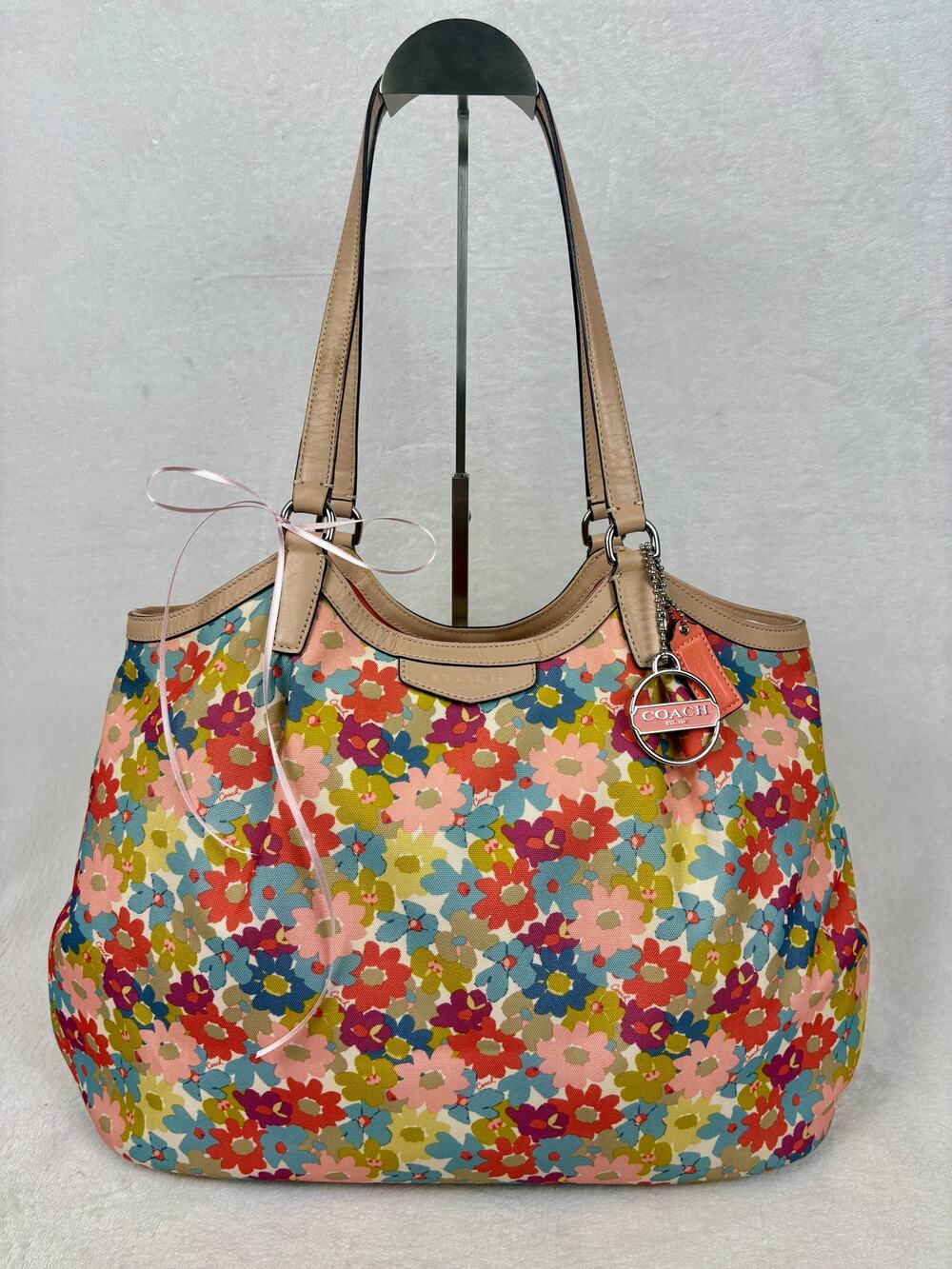 Coach Peyton Floral Print Canvas with Leather Trim Tote/Shoulder Bag